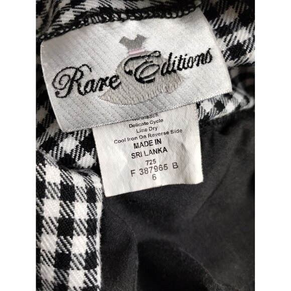 Rare Editions Girls Size 6 Black and White Gingham Dress with Lace Collar - Picture 4 of 6